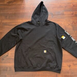 Carhartt Black Pullover Hoodie with Logo Patch